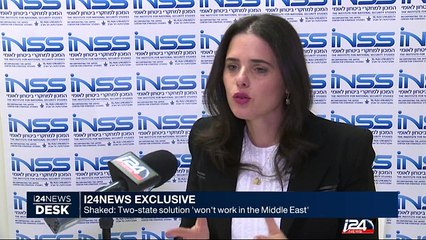 i24news Exclusive - Shaked : two-state solution 'won't work in the Middle East'