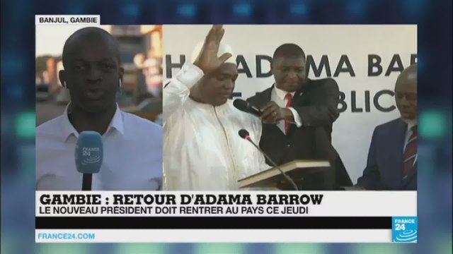Gambie : le nouveau président gambien Adama Barrow rentre au pays
