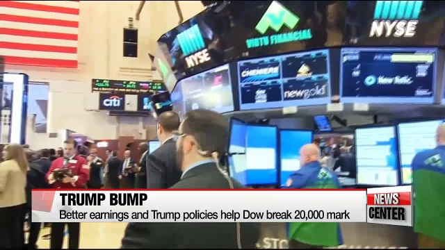 Dow closes above 20,000 as earnings, Trump rekindle rally