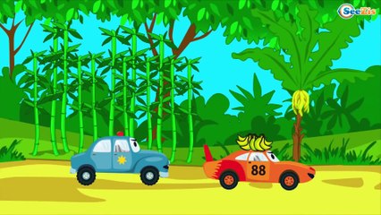La Voiture de police Bleu et ses amis pour bébés - Dessin animé français - Voitures Pour Enfants