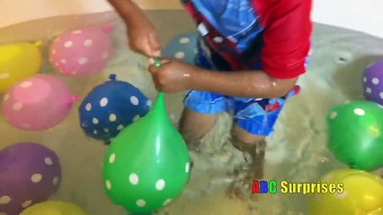 Ryan Pops Water Balloons FINGER FAMILY Color Song Bathtub Fun Nursery Rhymes Learning for Kids