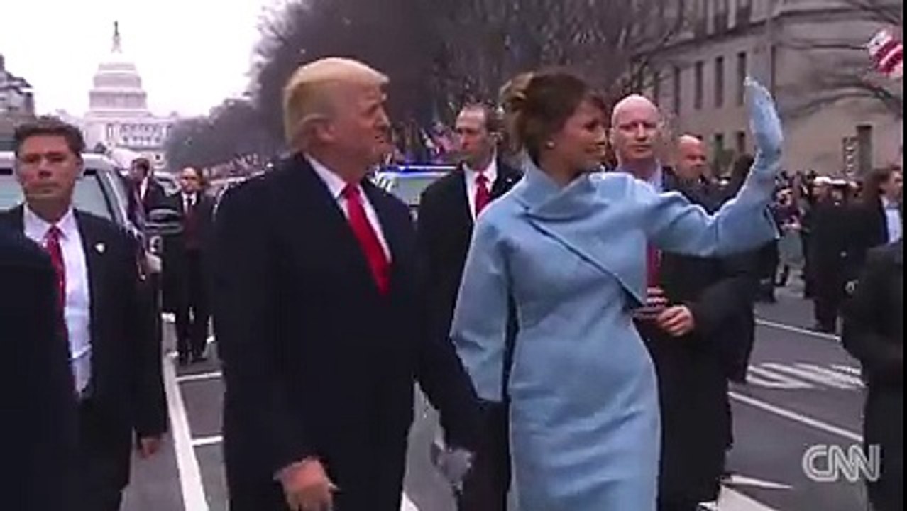 Watch the Trumps walk during inaugural parade