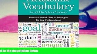 Audiobook  Academic Vocabulary for Middle School Students: Research-Based Lists and Strategies for