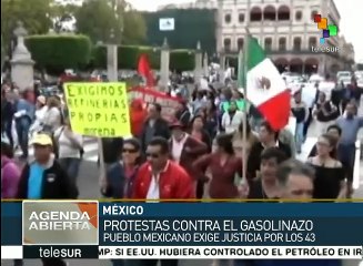 Mexicanos marchan contra gasolinazo y reforma educativa
