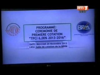 Emprunte TPCI :  l'emprunte du trésor public de Côte d'Ivoire vient d'être coté en bourse