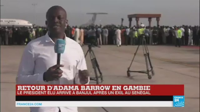 Le président Adama Barrow de retour en Gambie