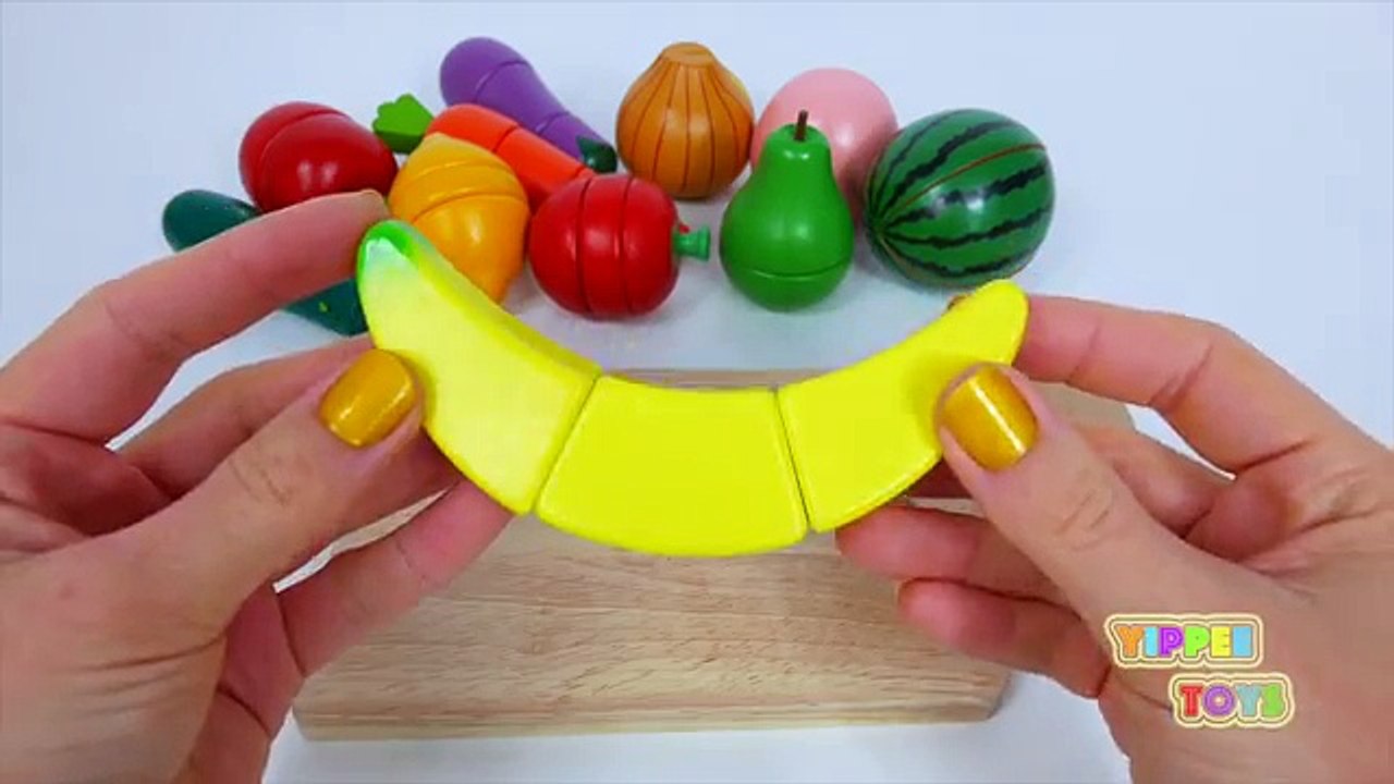 Cutting Fruit and Veggies Play Food Playset Toys for Kids