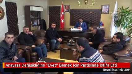Anayasa Değişikliğine "Evet" Demek Için Partisinde Istifa Etti