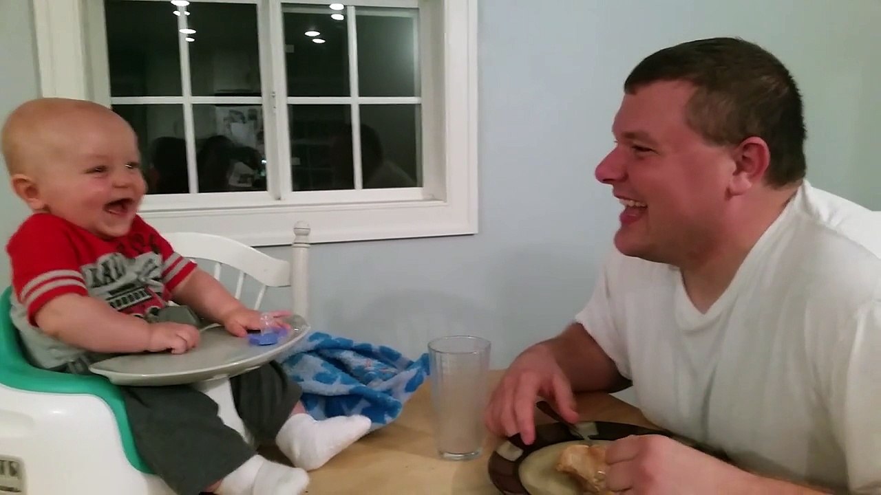 Snoring Dad Makes Baby Laugh