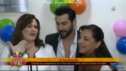 Erika Buenfil festeja su cumpleaños junto a David Zepeda y elenco de LaDobleVIda[1]