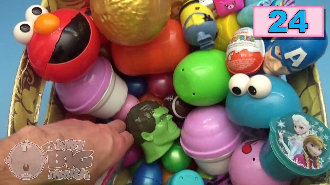 NEW Huge 101 Surprise Egg Opening! Kinder Surprise Disney Frozen Elmo Choco Treasure!