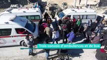 Evacuation d'Alep : un drone filme le premier convoi