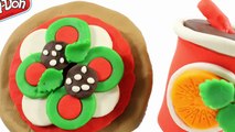 Play doh stop motion videos!! - creations pizza cake with peppa pig español toys fun