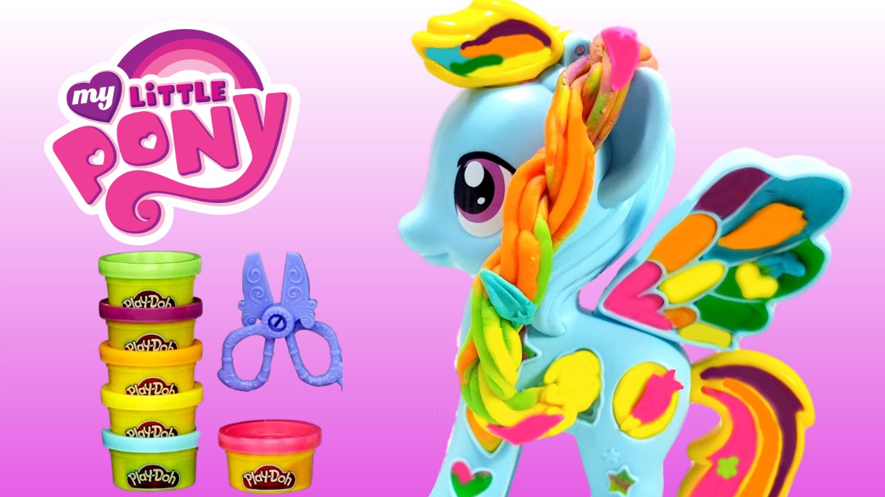 MAKE YOUR OWN PONY Play Doh Rainbow Dash MLP My Little Pony Style Saloon Peinados de Colores