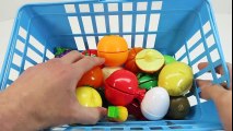 Learn Names of Fruits and Vegetables Toy Cutting Velcro Cooking Playset Kitchen ESL asmr