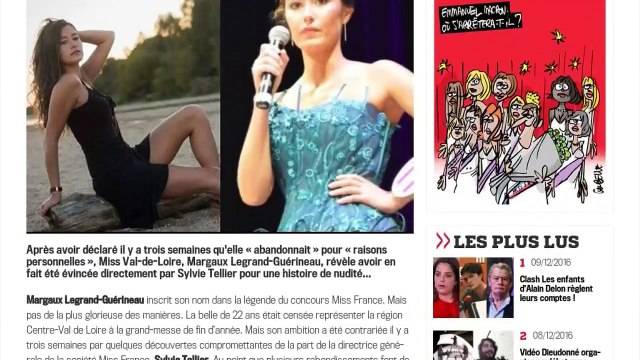 Sylvie Tellier s'écharpe avec une Miss