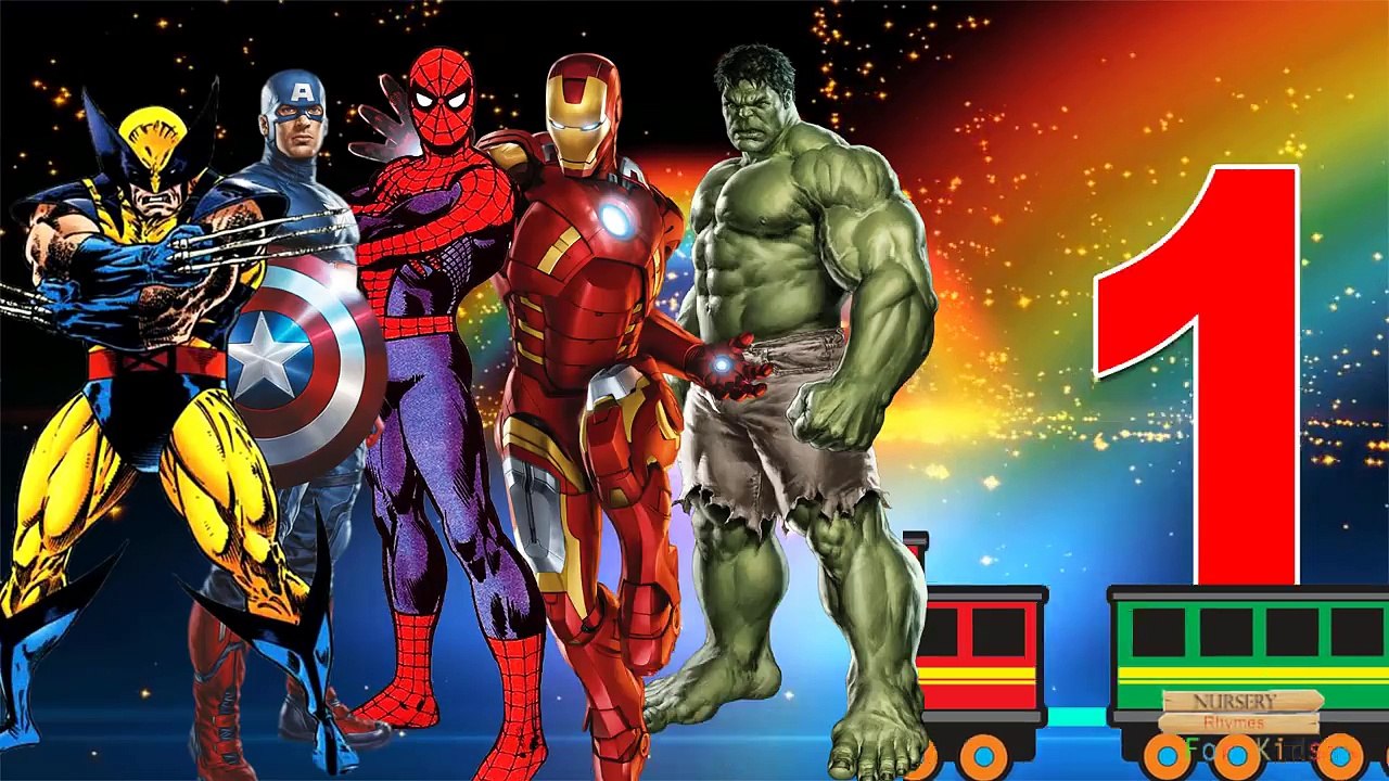 Hulk Cartoon 123 Song For Children | Ironman 123 Number Songs Captain America Nursery Rhymes