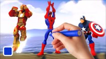 The Avengers Superheroes : Iron Man, Captain America Spider-Man Crazy Race and Fun! DRAWING