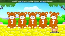 Five Brown Teddies - Nursery Rhyme with Lyrics and Sing Along
