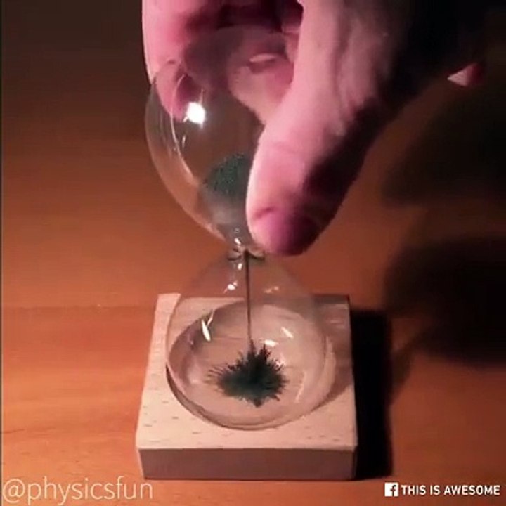 Hourglass made of magnetite