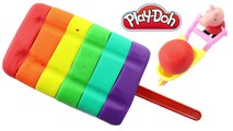 Play doh STOP MOTION peppa pig español toys - create ice cream rainbow