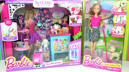 Las Bebes de Elsa y Anna Juegan en La tienda de Mascotas de Barbie Perrito Popo