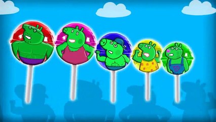 Peppa Pig Hulk Lollipop Finger Family Nursery Rhymes | Peppa Pig Play Doh