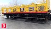 Le petit train jaune des Pyrénées a été exposé devant l'hôtel de région Occitanie