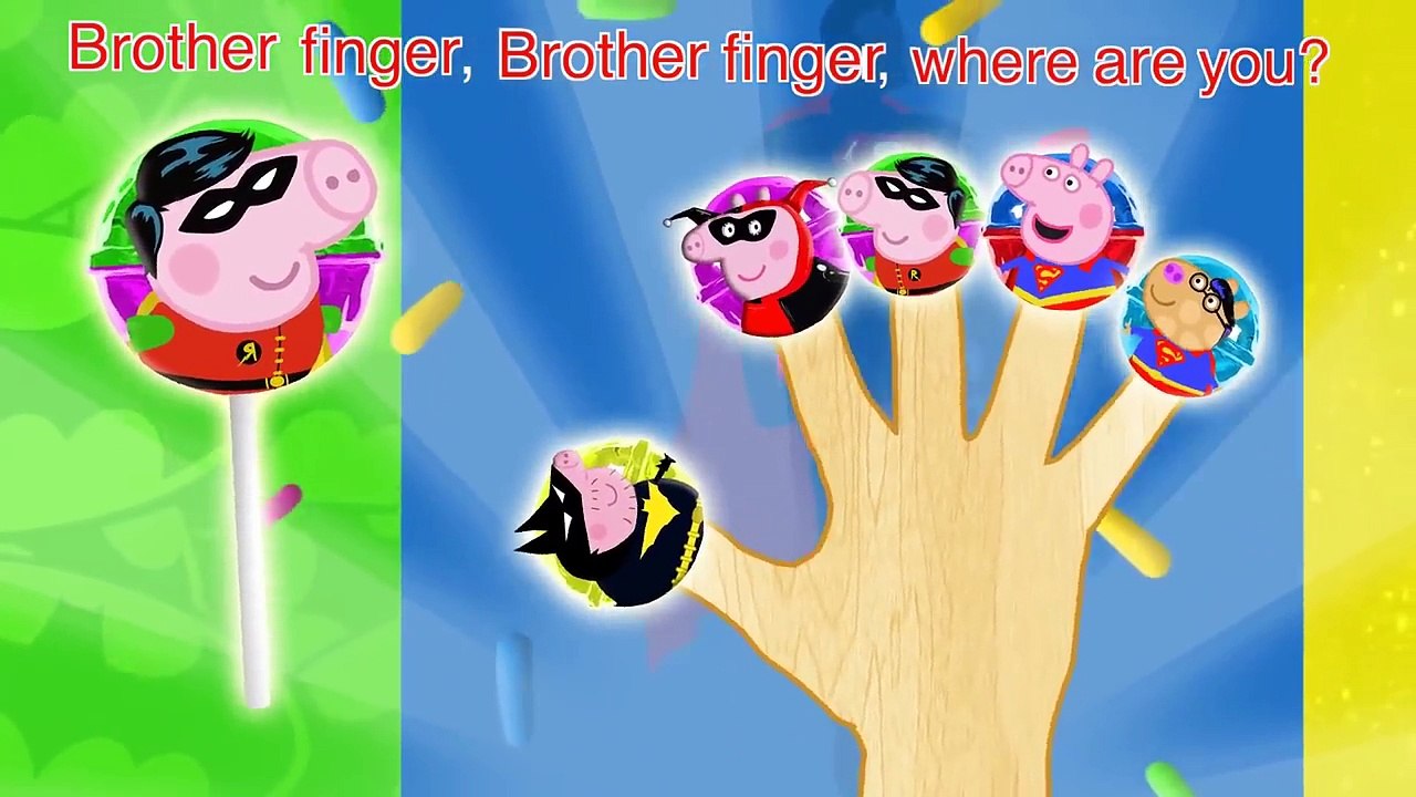 Peppa Pig Batman vs Superman Lollipop Finger Family Nursery Rhymes Lyrics and More