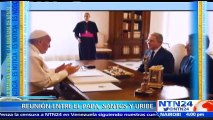 Concluye reunión entre el papa Francisco, Juan Manuel Santos y Álvaro Uribe en el Vaticano