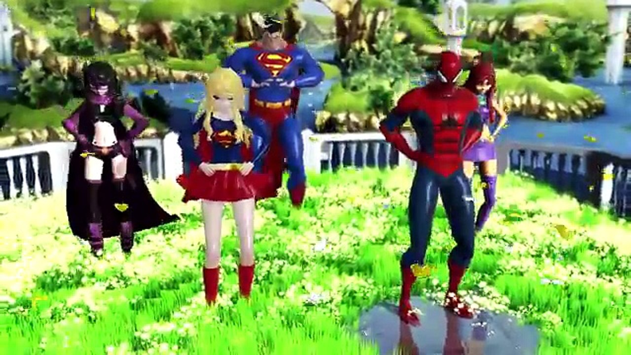 Spiderman & Superman | Head Shoulder Knees and Toes Song | Kids Songs | Nursery Rhyme for Baby