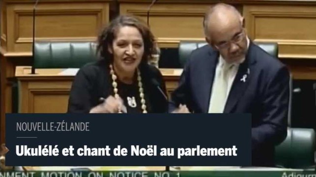 Ukulélé et chant de Noël au parlement néo-zélandais