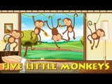 FIVE LITTLE MONKEYS - Popular Nursery Rhymes - Music and Songs for kids, Children, Babies