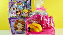 Sofia the First + Hello Kitty Easter Basket Toys - Disney Princess Candy Painting Bubbles Flowers