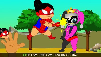 Spiderman vs Joker vs Joker Girl vs Frozen Elsa - Sumo Wrestling! - Finger Family Collection