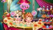 Disney Princesses Frozen Sisters Baby Elsa and Baby Anna Take a Bath!Baby Care Babysitting Games!