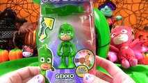 PJ Masks Gekko Halloween Pumpkin! Romeo Tricks Gekko! Toy Surprises & Candy!