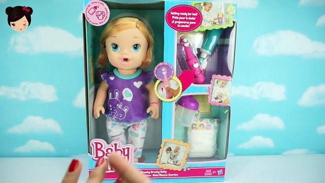 Baby Alive Muñeca Toma Leche Hace Pipi y Cepilla Los Dientes - Sonrisita Blanca