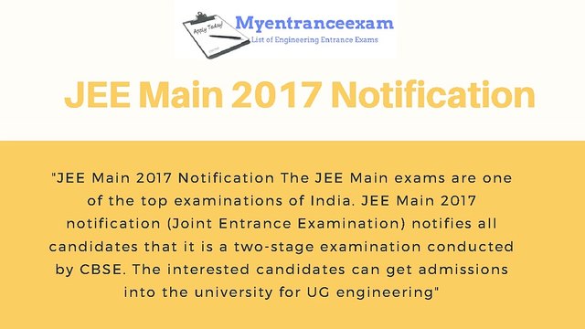 JEE Main 2017 Application Form, Exam Dates, Eligibility Criteria