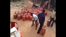 Funny videos amazing video  Unbelievable Gas Cylinder Loading