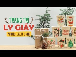 TỰ LÀM - Trang Trí Ly Giấy Justin Bieber/Taylor Swiff/Bruno Marz Phong Cách Chibi