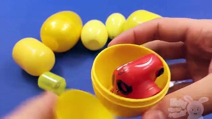 [YELLOW EGGS] Opening 10 Surprise Eggs with FUN TOYS