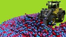 Wheel Loader, Dump Truck and Backhoe Excavator in 3D cartoon for Kids — Educational Video.