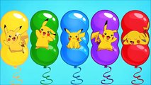 Learn Color Pikachu Balloon Family Nursery Rhymes For Kids | Water Balloons Finger Family Collection