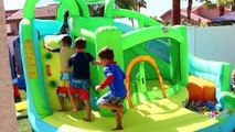 Giant Surprise Little Tikes 2 in 1 Wet n Dry Bounce House Inflatable Water Slide & Ball Pit