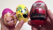 Barbie Surprise Egg, SpongeBob Surprise Egg and Cars 2 Surprise Egg - Toy and Candy Surprise Egg