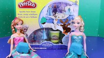 Frozen Play Doh Elsa & Anna Barbie Olaf Sven Playdough Surprise Ice Cube DisneyCarToys Snow