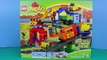 Duplo Lego Deluxe Train Set with Batman and Superman Legos Saving Spiderman Tied to Train Track