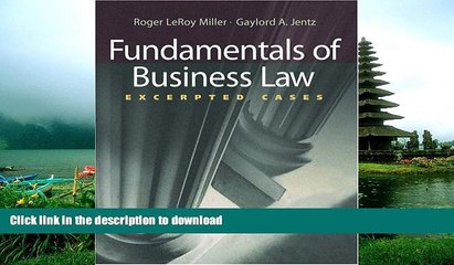 Video herunterladen: BEST PDF  Fundamentals of Business Law: Excerpted Cases (with Online Legal Research Guide)