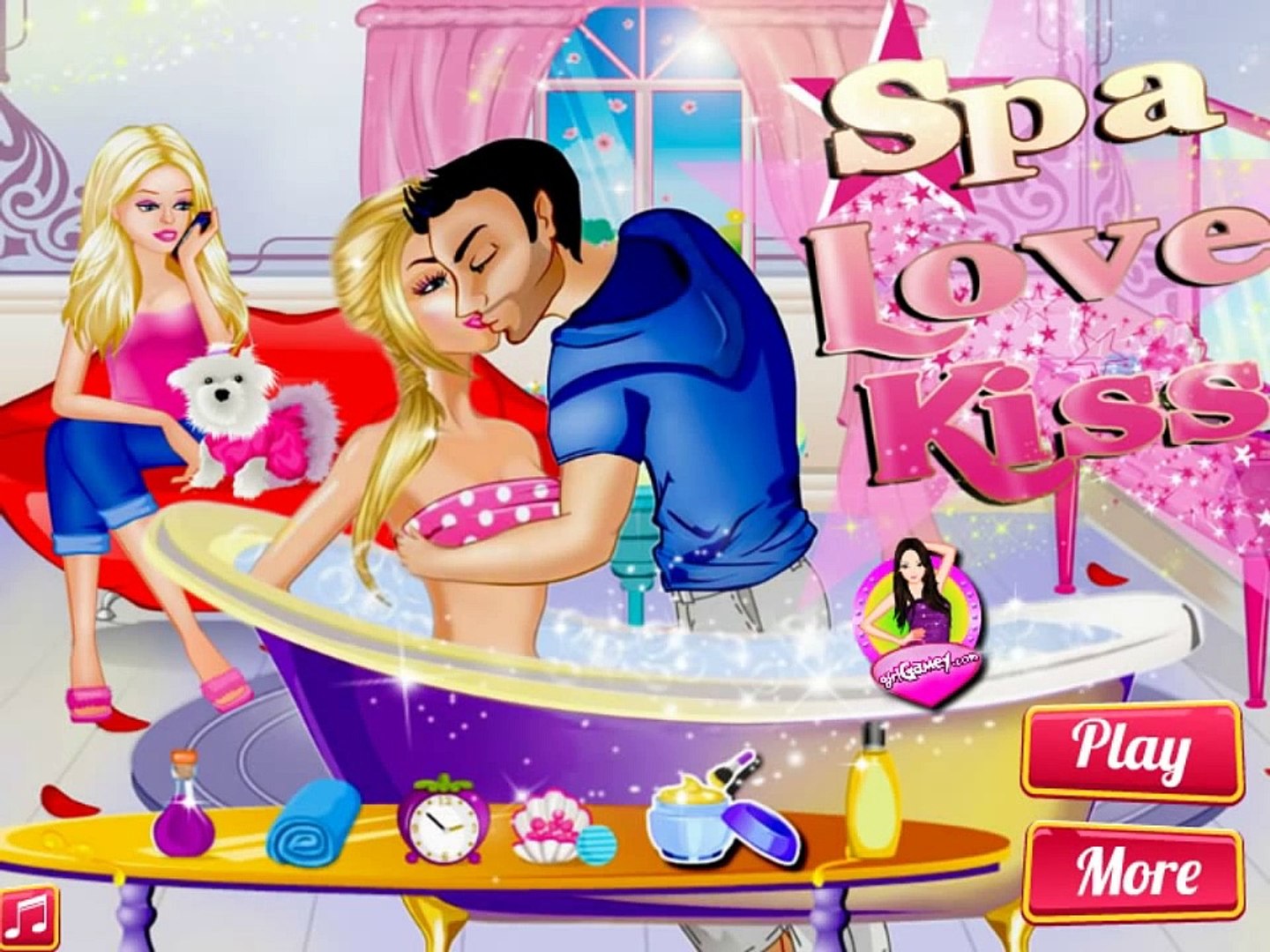 barbie games love kissing